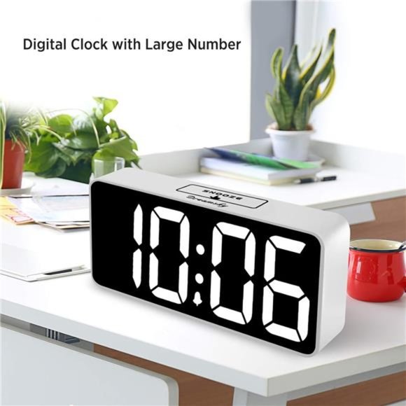 Large Digital Alarm Clock Big Numbers for Seniors & Visually Impaired, 9 Inches - Picture 4 of 6